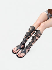 Επίπεδα χοντρά σανδάλια Gladiator