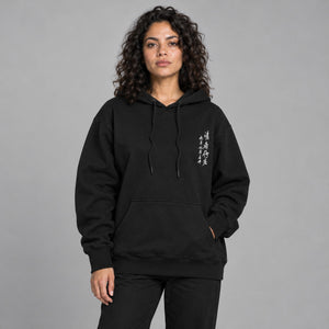 Floral Bird Print Y2K Hoodie – worn by a woman