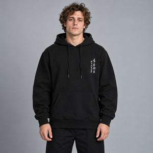 Floral Bird Print Y2K Hoodie – worn by a man