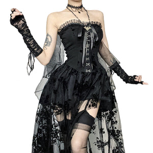Floral Goth Corset Dress