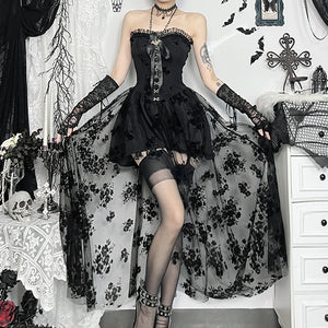 Floral Goth Corset Dress