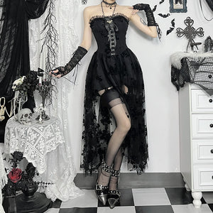 Floral Goth Corset Dress