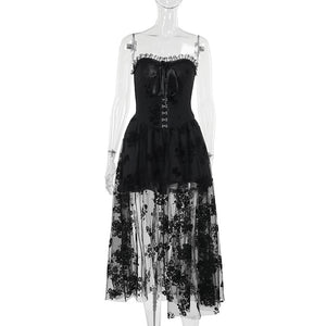 Floral Goth Corset Dress