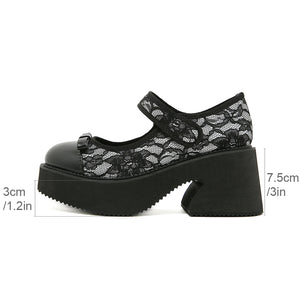 Floral Thick Sole Shoes Y2K