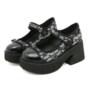 Floral Thick Sole Shoes Y2K