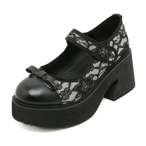 Floral Thick Sole Shoes Y2K