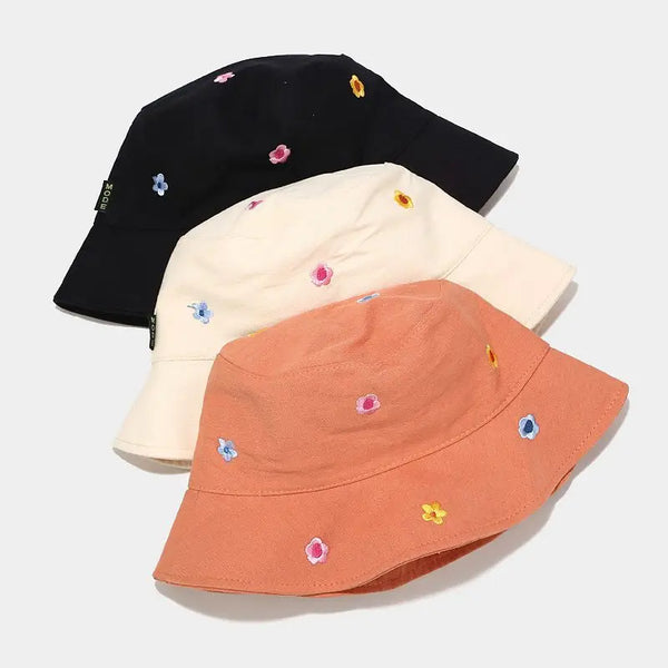 Flower Embroidery Bucket Hats