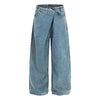 Folded Waist Washed Blue Y2K Jeans
