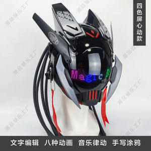 Four Colour Screen Cyberpunk Helmet, ekraan B tekstiga Magic ja must torustik tagaosas