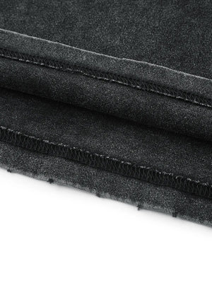 Layers of the washed cotton stacked to show the frayed edges and the depth of the dye