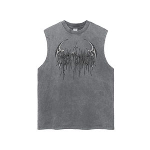 Mid grey colourway laid flat, front, the emblem centred below the ribbed collar