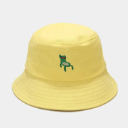 Sombrero de pescador con bordado de rana