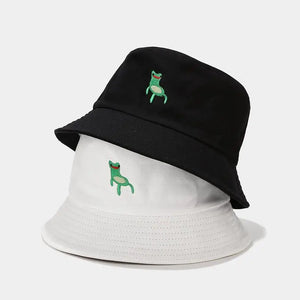 Frog Embroidery Bucket Hat