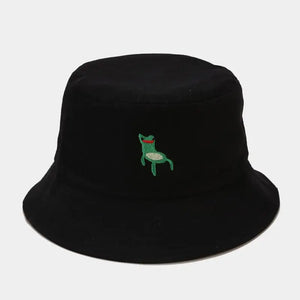 Frog Embroidery Bucket Hat