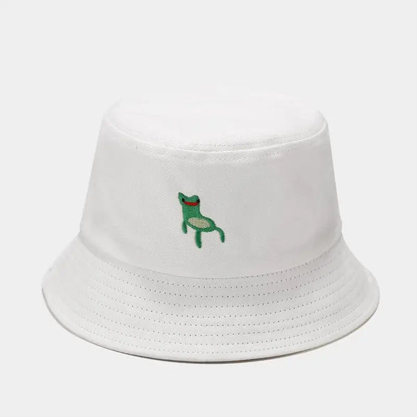 Frog Embroidery Bucket Hat