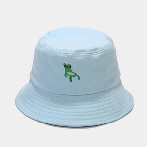 Frog Embroidery Bucket Hat