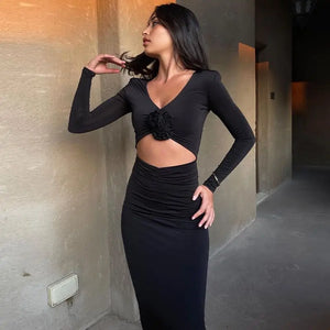 Front Cut Out Maxi Dress