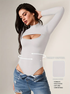 Front Cut-Out White Bodysuit