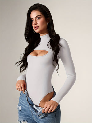 Front Cut-Out White Bodysuit