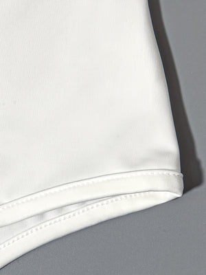 Front Zipper White Bodysuit