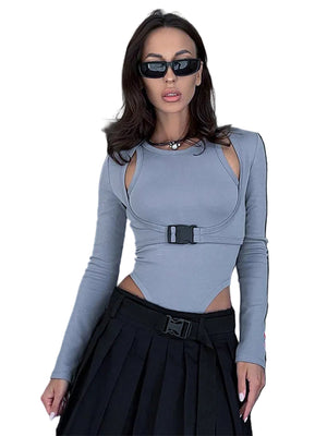 Full Sleeves Cut Out Bodysuit