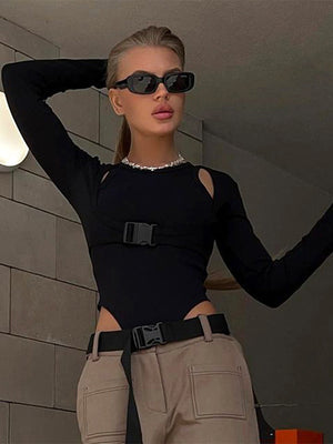 Full Sleeves Cut Out Bodysuit