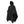Black hooded techwear poncho with funnel collar and chest pocket