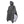 Black hooded techwear poncho with funnel collar and chest pocket