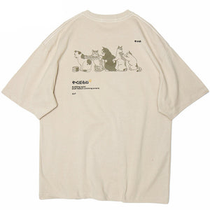 Funny Cat Streetwear Y2K T Shirt