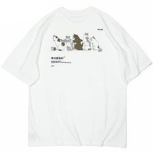Funny Cat Streetwear Y2K T Shirt