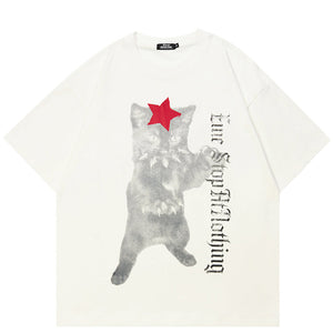 Funny Cat Y2K Graphic Tee