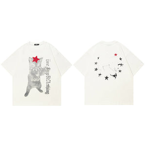 Funny Cat Y2K Graphic Tee