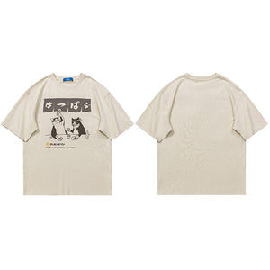 Funny Drinking Cat Y2K Graphic Tees