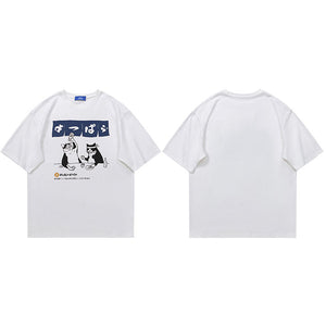 Funny Drinking Cat Y2K Graphic Tees