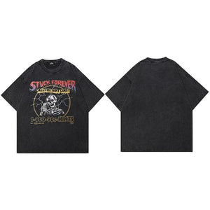 Funny Skull Graphic T Shirts Y2K