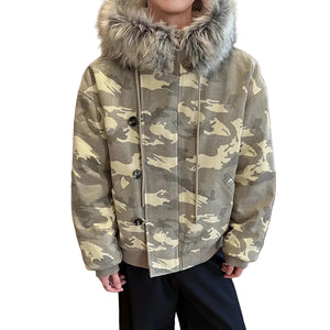 Fur Collar Mens Y2K Jacket