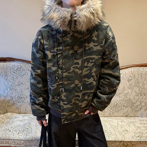 Fur Collar Mens Y2K Jacket