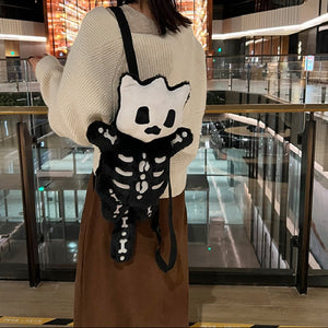 Furry Skeleton Doll Y2k Purse