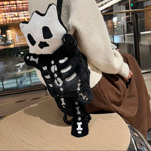 Furry Skeleton Doll Y2k Purse