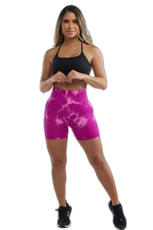 Fuschia Women Booty Shorts - product view on white background