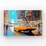 Arte Cyberpunk Mural de Neón Futurista