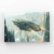 Futuristic Spaceship Cyberpunk Art