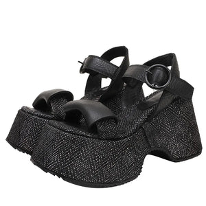 Genuine Chunky Sandals Leather