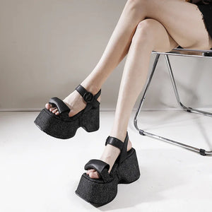 Genuine Chunky Sandals Leather