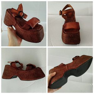 Genuine Chunky Sandals Leather