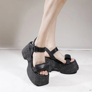 Genuine Chunky Sandals Leather