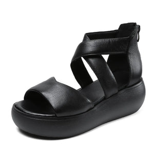 Genuine Leather Chunky Sandals