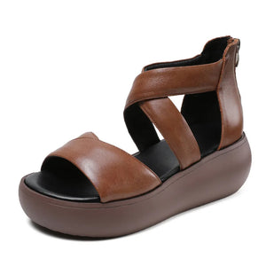 Genuine Leather Chunky Sandals