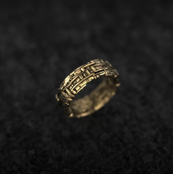 Geometric Ring Gold