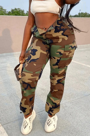 Girls camo cargo pants